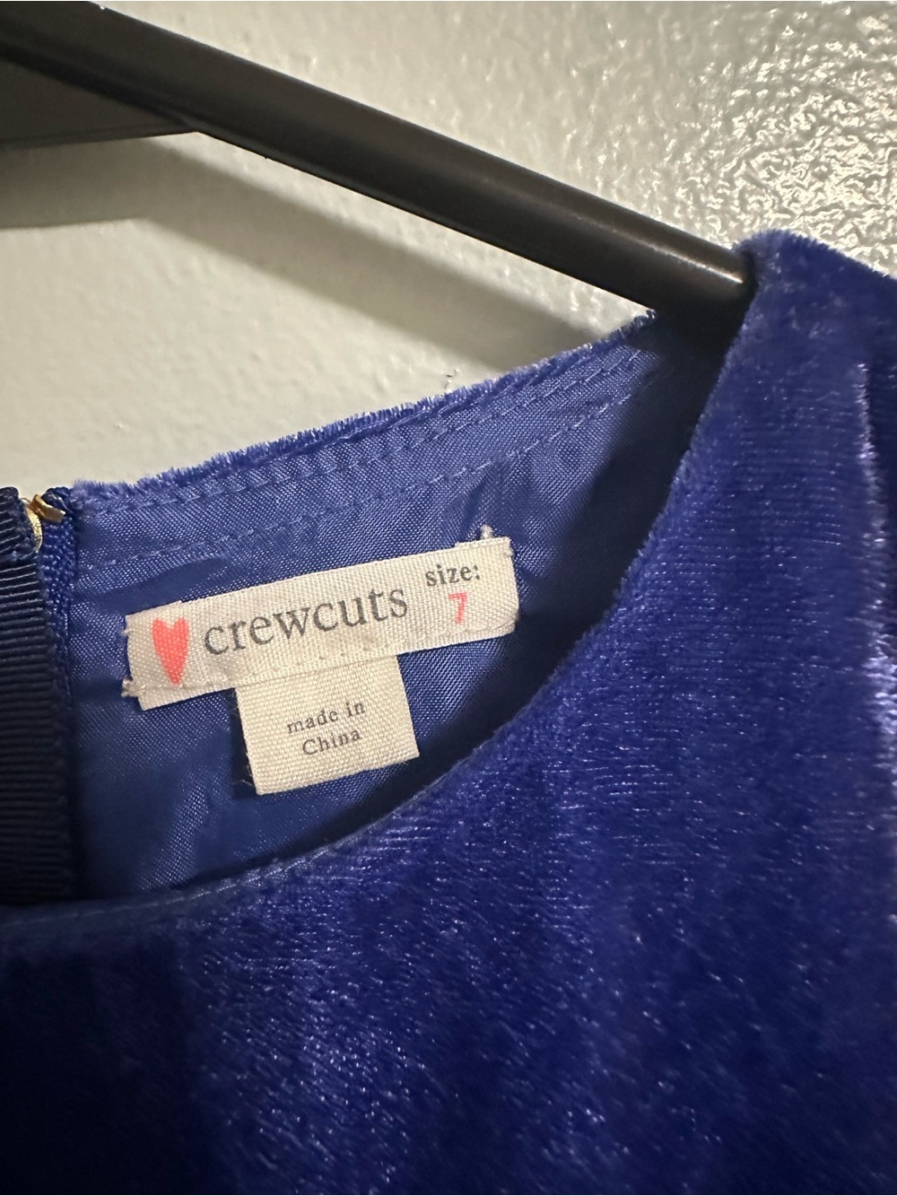Crewcuts Plush Velvet Dress in Deep Blue Size 7 - Picture 8 of 8